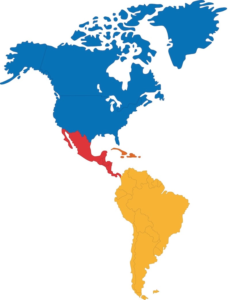 regiones continentales de america